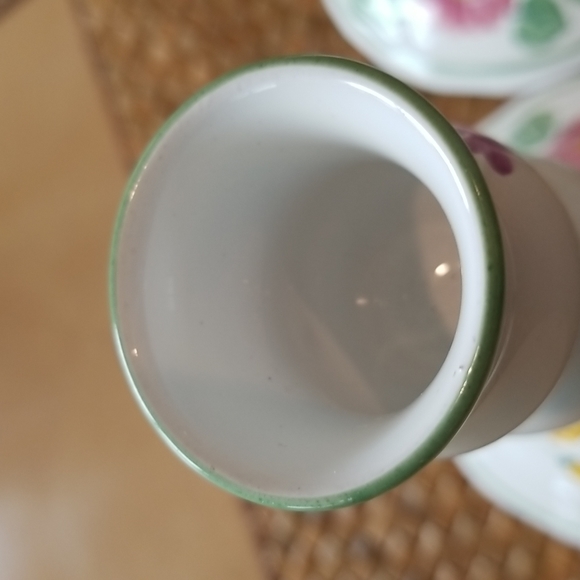 Village Pottery Herend Hungary Handpainted Candles Holders - Picture 5 of 8